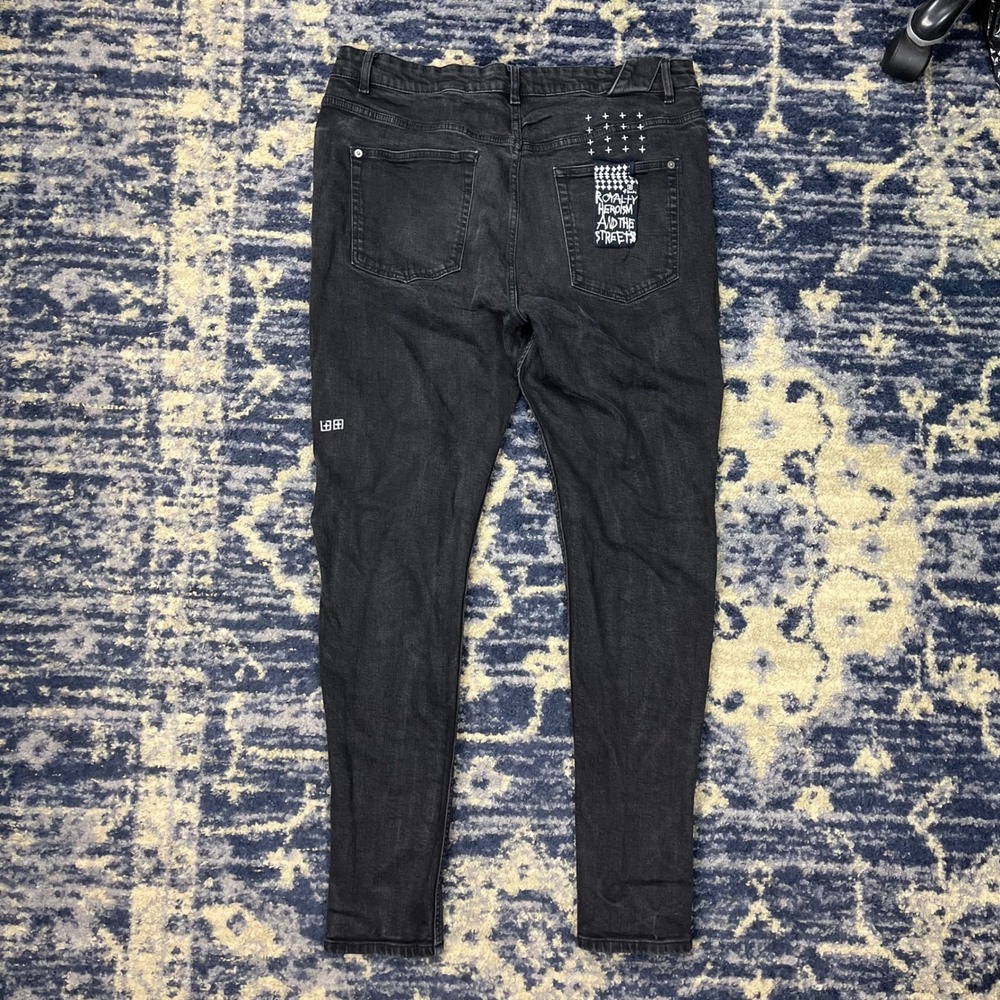 Ksubi Chitch Mens Black Slim Tapered Jeans Size 38 Button Fly Stretch Denim